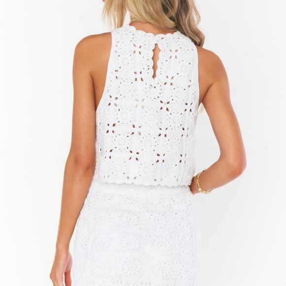 Show Me Your Mumu Laguna Crochet Crop Top NWOT 128.00 Sold Out Size Small - Picture 4 of 11